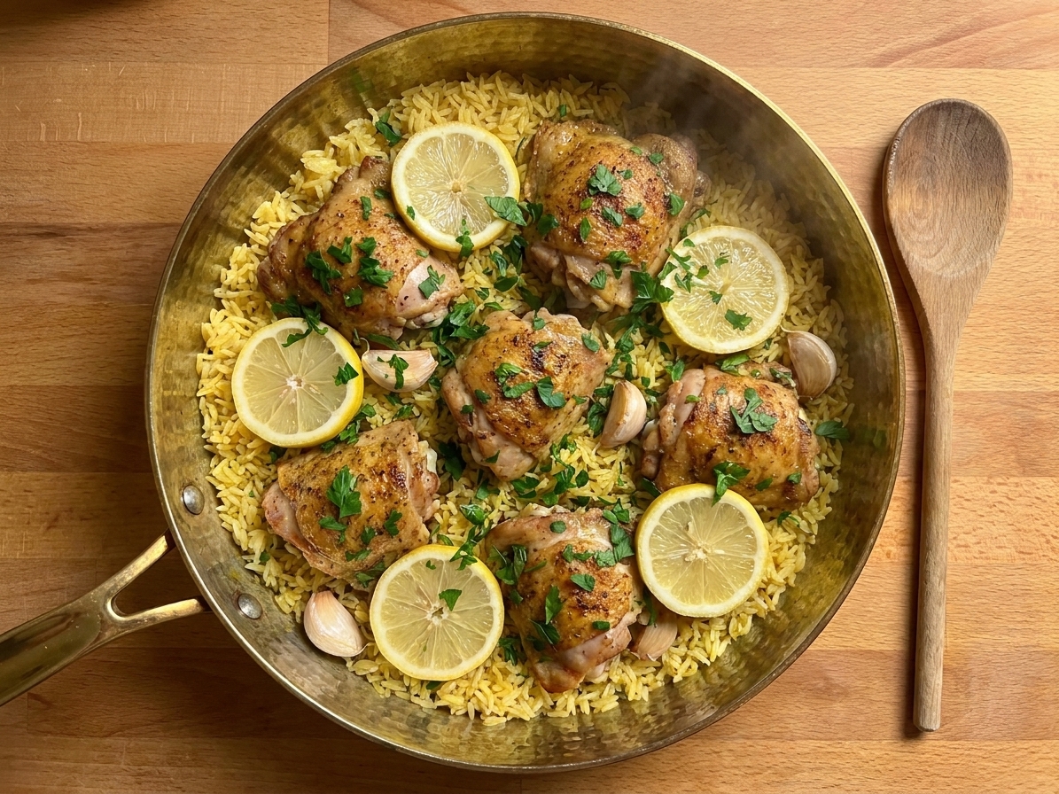 One-Pan Lemon Garlic Chicken and Rice