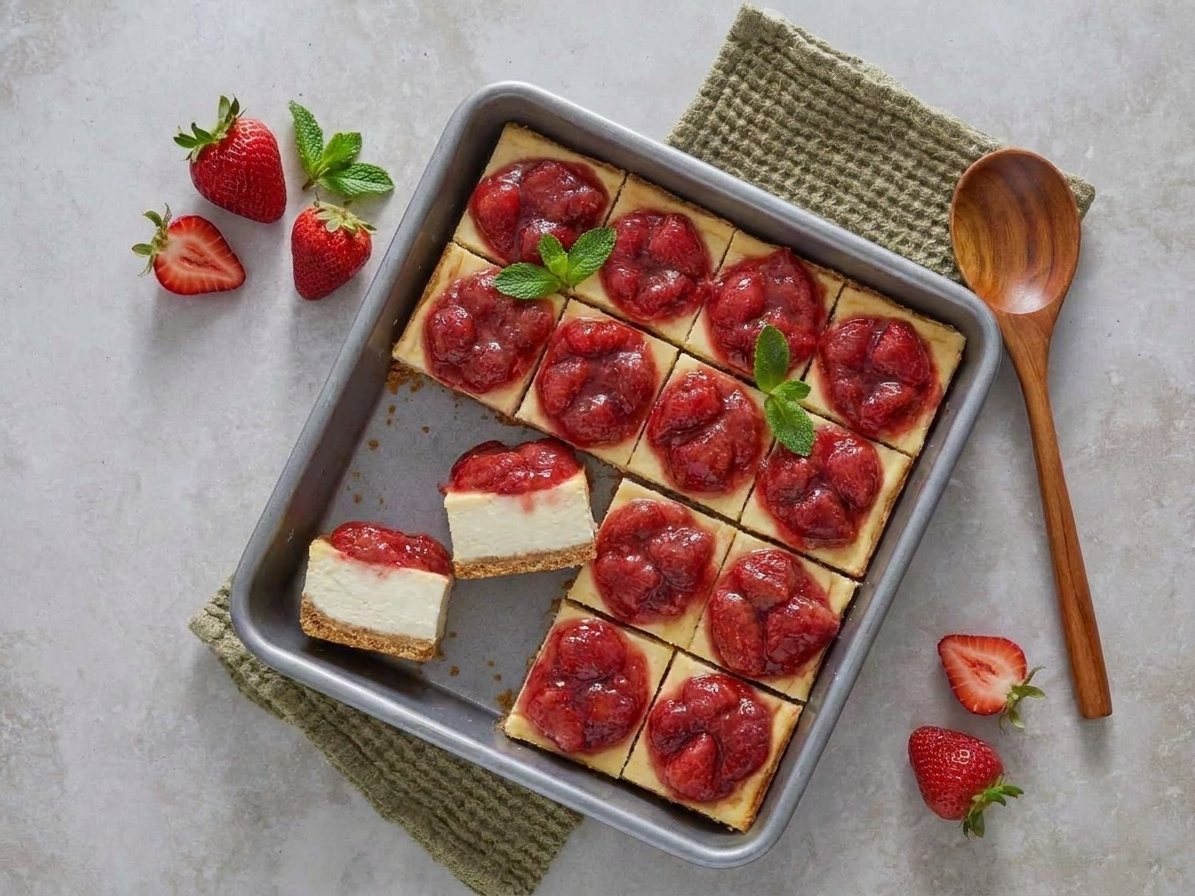 No-Bake Strawberry Cheesecake Bars